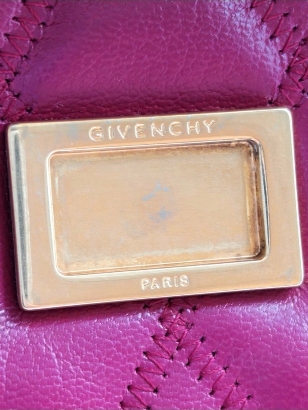 Givenchy Quilted Burgundy Crossbody Bag with Gold Chain - Picture 12 of 14